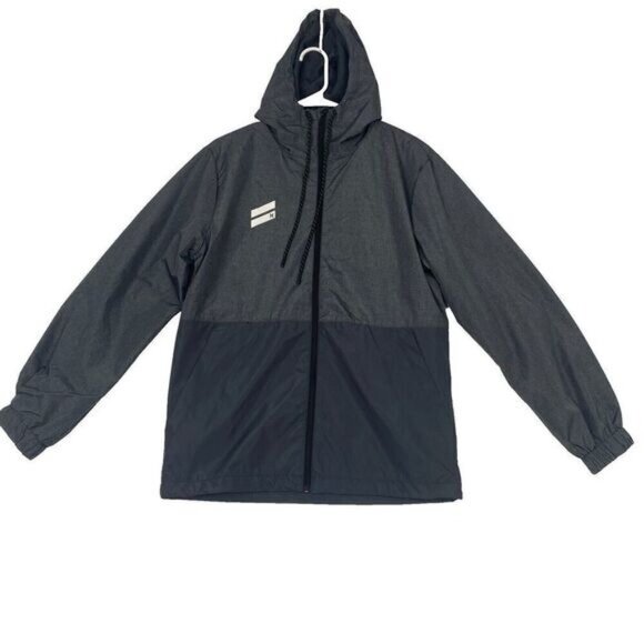 Hurley Exist Men Full Zip Windbreaker Size S Gray Reflective Water Resistant NEW - Picture 1 of 12